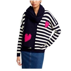 NWT Kerri Rosenthal‎ x Aqua Soft Applique Heart Scarf Limited Edition Rare Gift